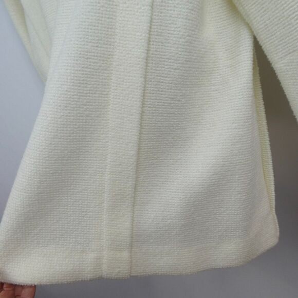 Vintage Square Shoulder Textured Blazer Sz M Ivory Cream Bouclé - Picture 11 of 16